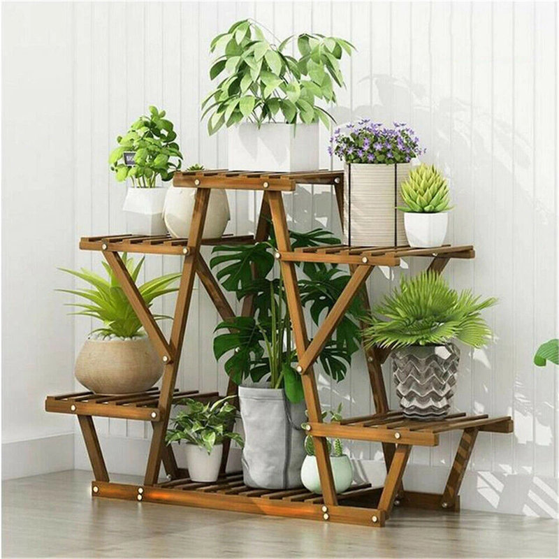Arlmont & Co. Xzavier Rectangular Multi-tiered Solid Wood Plant